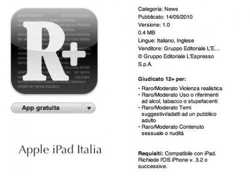 La Repubblica App per iPad
