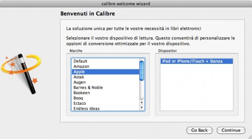 02 calibre scelta lingua Creare eBook per iPad