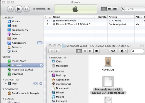 06 calibre - trasferire libro Creare eBook per iPad
